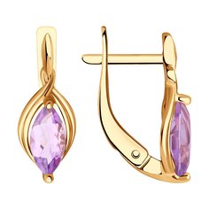 Серьги из красного золота с аметистом SOKOLOV 728407