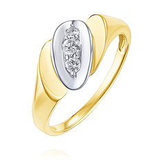 Кольцо из желтого золота с бриллиантом р. 18 ADAMAS 14039970/01-А55Д-41 АДАМАС