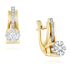 Серьги из желтого золота с бриллиантом ADAMAS 2456334/01-А55Д-41 АДАМАС