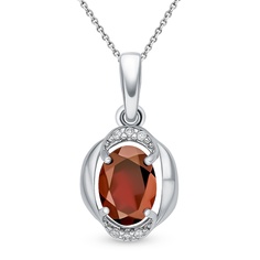 Кулон из серебра с гранатом/фианитом 585Gold 703006415