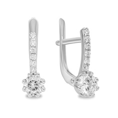 Серьги из серебра с фианитом 585Gold 702010924
