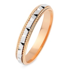 Кольцо обручальное из комбинированного золота р. 15,5 585Gold 699000263