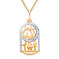 Подвеска из красного золота 585Gold 699000316, фианит