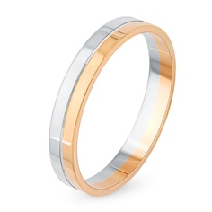 Кольцо обручальное из комбинированного золота р. 21,5 585Gold 699000270