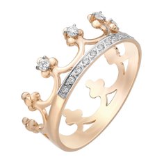 Кольцо из красного золота с фианитом р. 17 585Gold 301006955