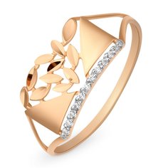 Кольцо из красного золота с фианитом р. 18 585Gold 301010167