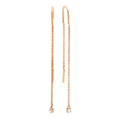 Серьги продевки из красного золота с фианитом 585Gold 302005754