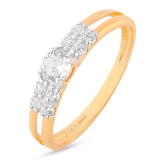 Кольцо из красного золота с фианитом р. 15 585Gold 301011403