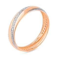 Кольцо обручальное из красного золота с фианитом р. 17 585Gold 601006395