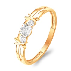 Кольцо из красного золота с фианитом р. 16,5 585Gold 301011768