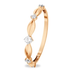 Кольцо из красного золота с фианитом р. 17,5 585Gold 301011833