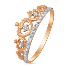 Кольцо из красного золота с фианитом р. 18 585Gold 301010813