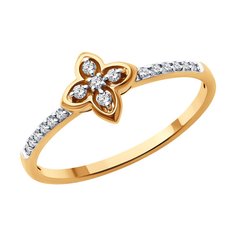 Кольцо из красного золота р. 17 SOKOLOV Diamonds 1012619, бриллиант