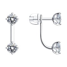 Серьги из серебра с фианитом SOKOLOV 94026005