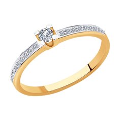 Кольцо помолвочное из красного золота р. 18 SOKOLOV Diamonds 1012003, бриллиант