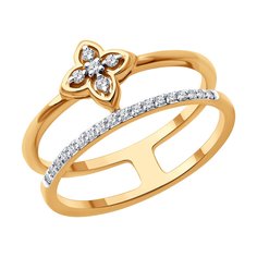 Кольцо из красного золота р. 18,5 SOKOLOV Diamonds 1012621, бриллиант