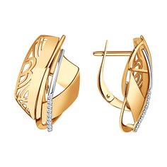 Серьги из красного золота SOKOLOV 029092, фианит