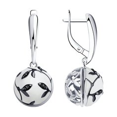 Серьги из серебра с фианитом и эмалью SOKOLOV 94022523