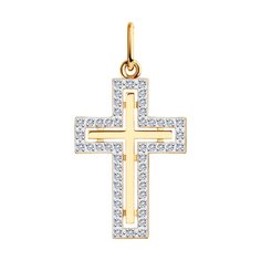 Подвеска из красного золота SOKOLOV 036575, фианит