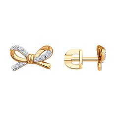 Серьги пусеты из красного золота SOKOLOV Diamonds 1022181, бриллиант