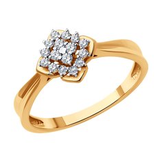 Кольцо из комбинированного золота р. 16,5 SOKOLOV 1012576, бриллиант