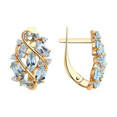 Серьги из красного золота SOKOLOV 728498, фианит\топаз