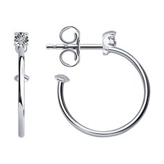 Серьги из белого золота SOKOLOV 1021654, бриллиант