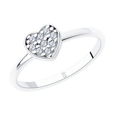 Кольцо из серебра р. 18 SOKOLOV 94012708, фианит