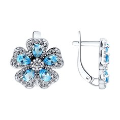 Серьги из серебра SOKOLOV 92022867, фианит\топаз