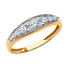 Кольцо из красного золота р. 19 Diamant 51-110-02060-1, фианит