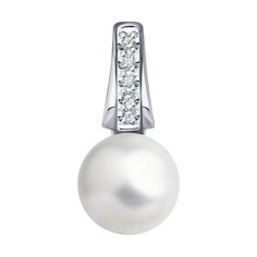Кулон из белого золота Diamant 52-230-01830-1, бриллиант\жемчуг