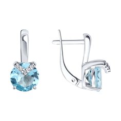 Серьги из серебра SOKOLOV 92022959, фианит\топаз