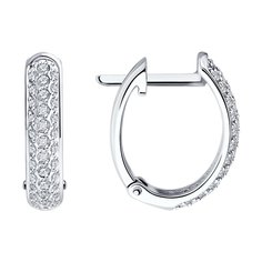 Серьги из белого золота SOKOLOV 1022232-3, бриллиант