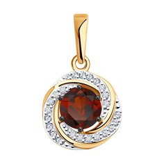 Кулон из красного золота Diamant 51-330-02281-2, фианит\гранат