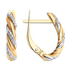 Серьги из красного золота Diamant 51-120-02075-1, фианит