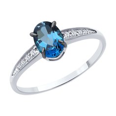 Кольцо из белого золота р. 17 Diamant 52-310-01933-6, фианит\топаз