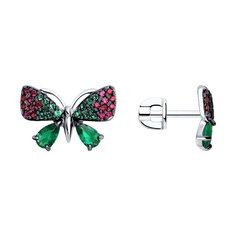 Серьги из серебра SOKOLOV 94025992, корунд искусственный\фианит