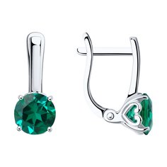 Серьги из серебра SOKOLOV 82020013, изумруд