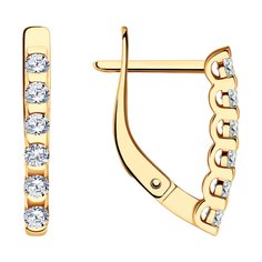 Серьги из красного золота Diamant 51-120-02033-1, фианит