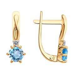 Серьги из красного золота SOKOLOV 728605, фианит\топаз