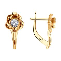 Серьги из красного золота Diamant 51-120-02292-1, фианит