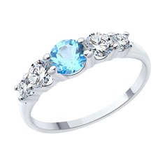 Кольцо из серебра р. 16,5 SOKOLOV 92014392, фианит\топаз