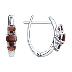 Серьги из серебра SOKOLOV 92022935, гранат