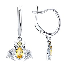 Серьги из серебра SOKOLOV 94026455, фианит