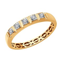 Кольцо из комбинированного золота р. 19 Diamant 51-210-01346-1, бриллиант