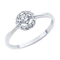 Кольцо из серебра р. 19,5 SOKOLOV 89010135, фианит