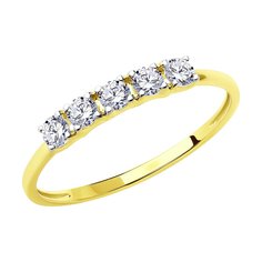 Кольцо из желтого золота р. 17,5 SOKOLOV 018863-2, фианит