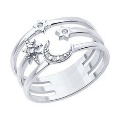 Кольцо из серебра р. 19,5 SOKOLOV 94013889, фианит