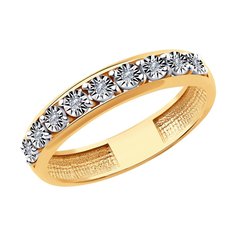 Кольцо из комбинированного золота р. 17 Diamant 51-210-00798-1, бриллиант