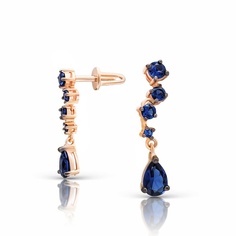Серьги из красного золота VALTERA 094497, сапфир